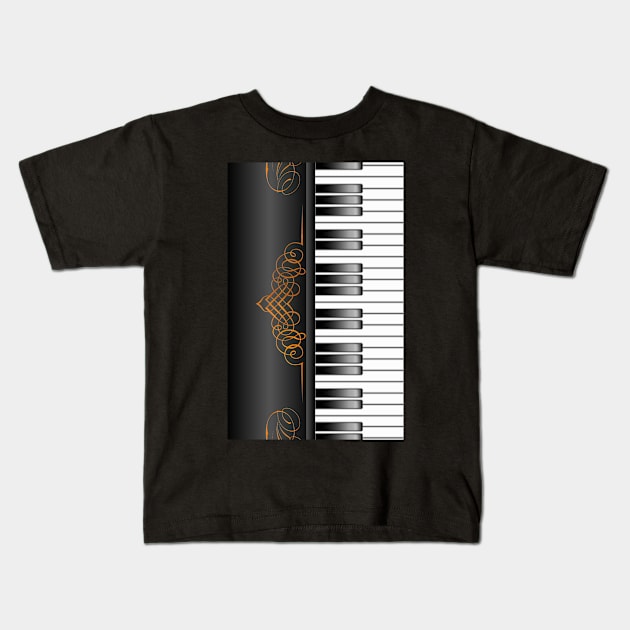 Piano Keyboard Kids T-Shirt by Packrat